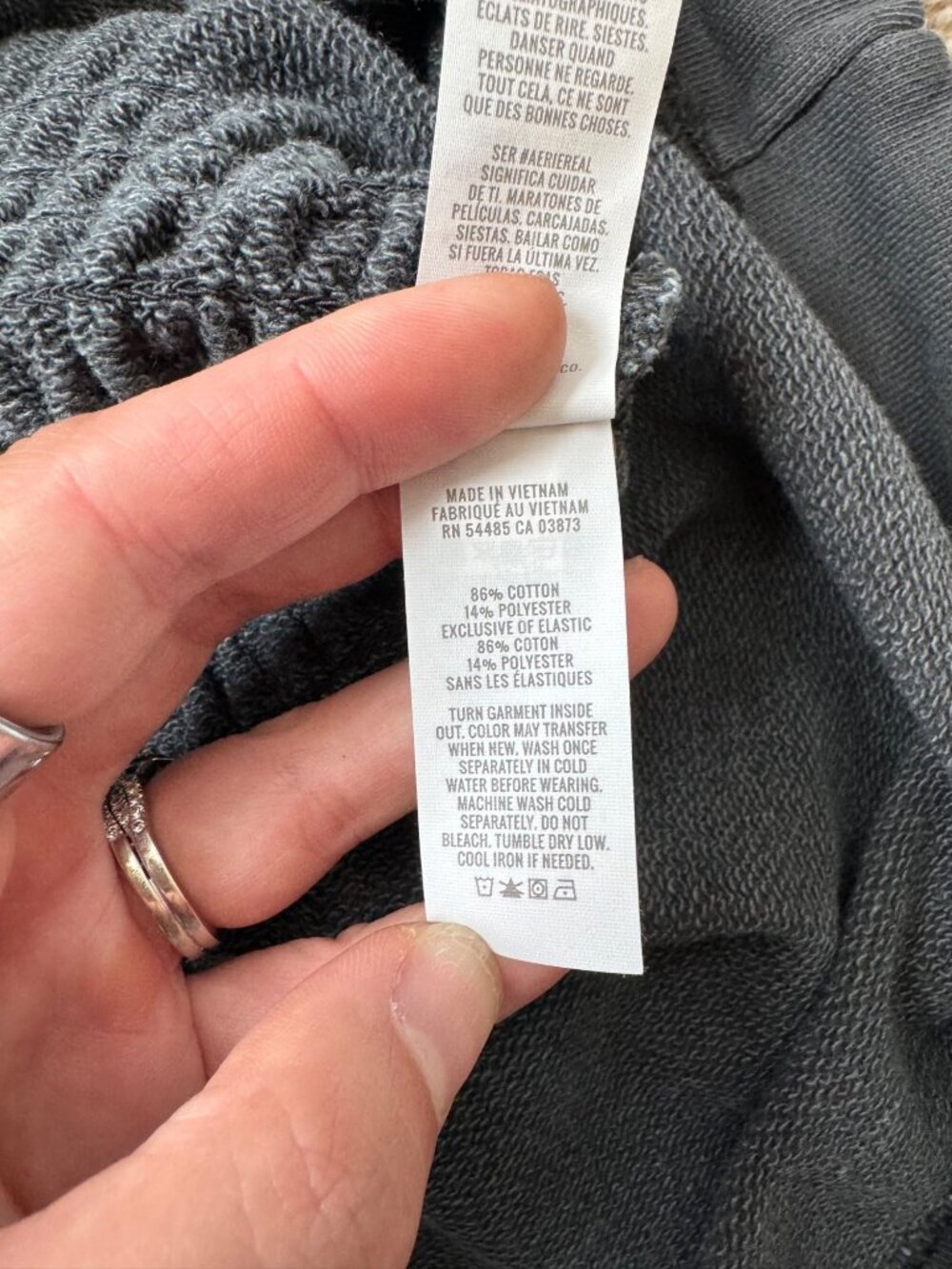 NEW Aerie Feeling Femme Mini Skirt Gray Smocked Waist Womens Size Medium - Picture 11 of 15